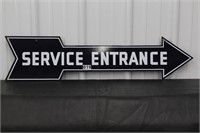 Service Entrance Arrow Sign DS Porcelain 36"