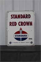 Standard Red Crown Porcelain Sign Pump Plate