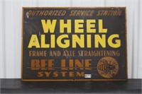Bee Line Wheel Alignment Sign Double Sided