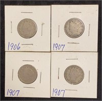 1906 & 1907 V Nickels