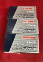 (150)Rds Federal .22 Win Mag Classic