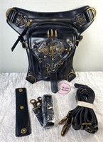 Steampunk Gothic Waist Bag Fanny Pack Black