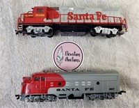Pair of Santa Fe Train Cars Engines