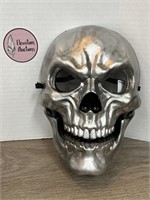 Silver colored skull Halloween mask