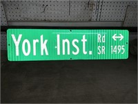 YORK INST. ROAD SIGN