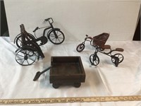 3 BICYCLES WITH A WAGON