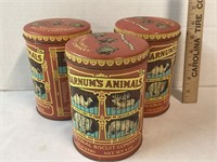 3 NATIONAL BISCUIT TINS BARNUM’S ANIMAL CRACKERS