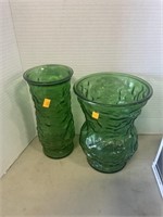 Vintage E.o Brody  crinkle glass vases