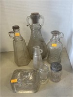 Vintage Whitehall vinegar jug, misc clear