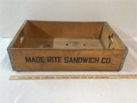 MADE RITE SANDWICH CO. WOODEN CRATE
