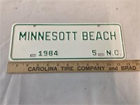 1984 MINNESOTT BEACH ,NC LICENSE PLATE