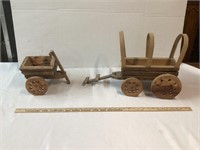 2 WOODEN WAGONS