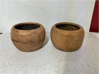 2 CLAY PLANTERS