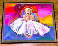 Peter Max Acrylic On Canvas "Marilyn Monroe"