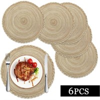 $30  Braided Placemats for Dining Table Set of 6 -