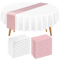 $52  Pesonlook 10 Pack Round Plastic Tablecloth 84