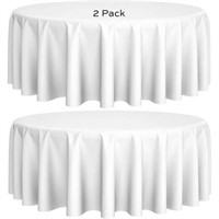 $0  [2 Pack] 108 Round Premium Tablecloths for Wed