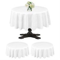 $24  Pesonlook 2 Pack Round Tablecloth White Polye