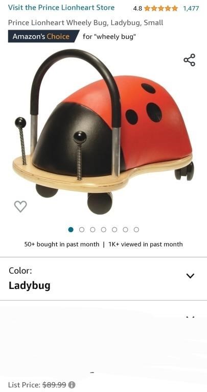 Prince Lionheart Wheely Bug, Ladybug -