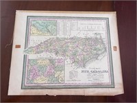 1854 New map N Carolina  Thomas Cowperthwait & Co.