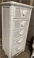 RATTAN CHEST OF DRAWERS, 22"W x 48"H x 18"D