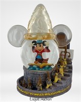 Disney Mickey Fantasia Snow Globe Music Box New