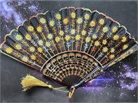 Gold Sequin Chinese Ceremonial Dance Fan