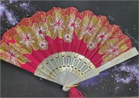 Pink Chinese Ceremonial Dance Fan