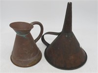 2 PIECE COUNTRY COPPER PITCHER AND FUNNEL