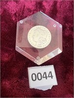 1889 New Orleans Morgan Dollar in Resin Paperweigh