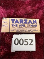 VTG Tarzan the Ape Man Movie Ticket Stub