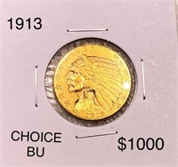 1913 $5 Gold Half Eagle CHOICE BU