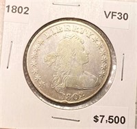 1802 Draped Bust Dollar VF30