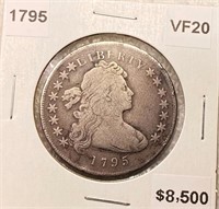 1795 Draped Bust Half Dollar VF20