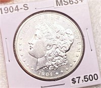 1904-S Morgan Silver Dollar MS63+
