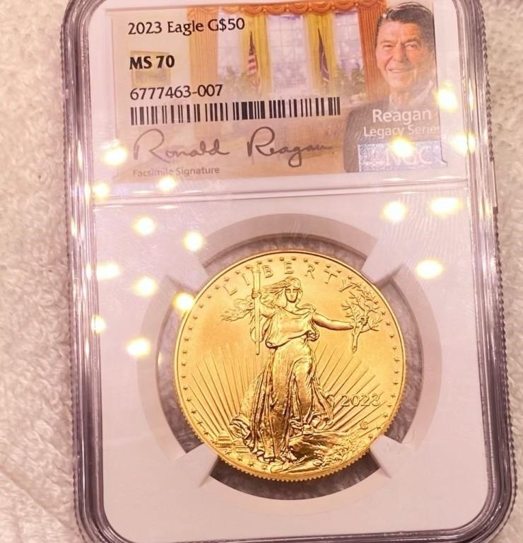 2023 $50 Gold Eagle NGC - MS70 REAGAN