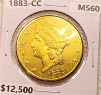 1883-CC $20 Gold Double Eagle UNCIRCULATED