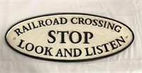 Cast Iron Railroad Crossing Sign