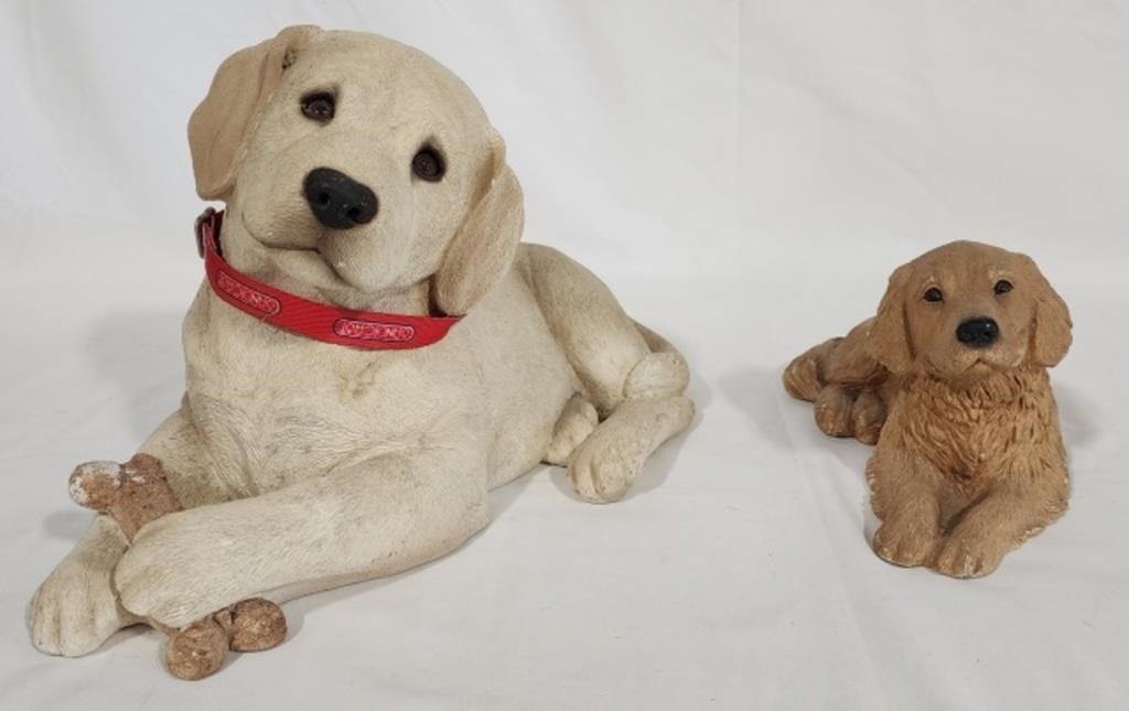 2 Sandicast Dog Figurines