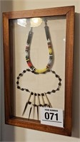 Framed African necklaces 11" x 18"