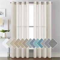 Natural Linen Blended Curtain Panels-2Pcs, 52"x84"