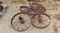 Set of Vintage Wagon Wheels