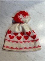 Vintage Beanie Knit Hearts