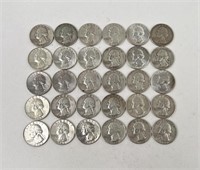 30 Washington Silver Quarters