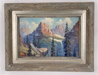 Harry L. Lopp Glacier Park Montana Oil Painting