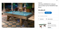 W9171 8 ft. Craftsman Ashwood Slate Top Pool Table