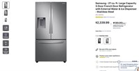 WR41 Samsung 3-Door French Door Refrigerator