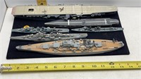 6 PLASTIC WWII NAVY SHIP MODELS ASSEMBLED