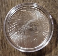 One Ounce Silver Round: Indian/Bison