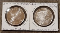 (2) ½-Ounce Silver Rounds